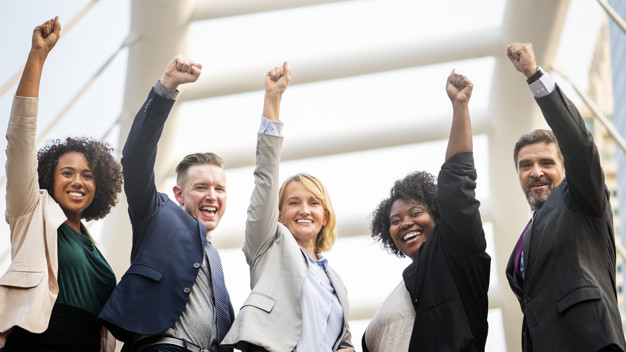 Successful and happy business team | Free Photo